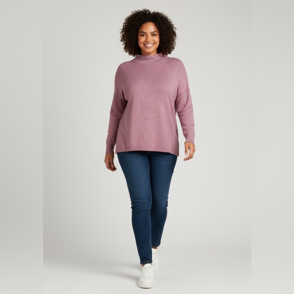 Davi & Dani Mauve Mockneck Sweater Tunic - Picture 11 of 11